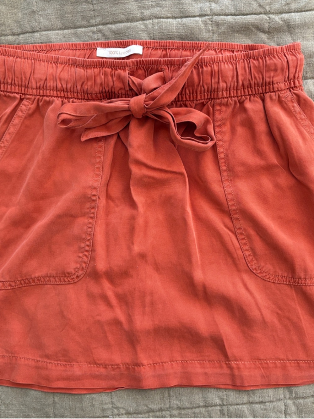 Cynthia Rowley Rust Coral Tie Skirt